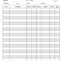 Detailed Supplies list