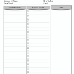 Project supplies list