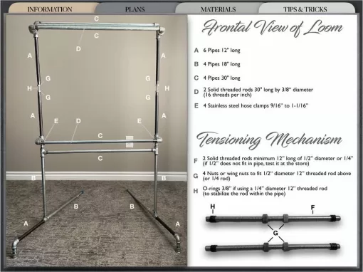 free diy bead tapestry pipe loom plans