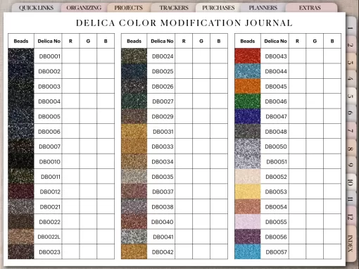 Delica Beading Digital Planner