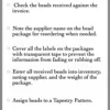Receiving New Beads Checklist-Widget