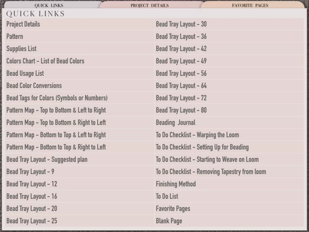 Setting up for Beading Planner