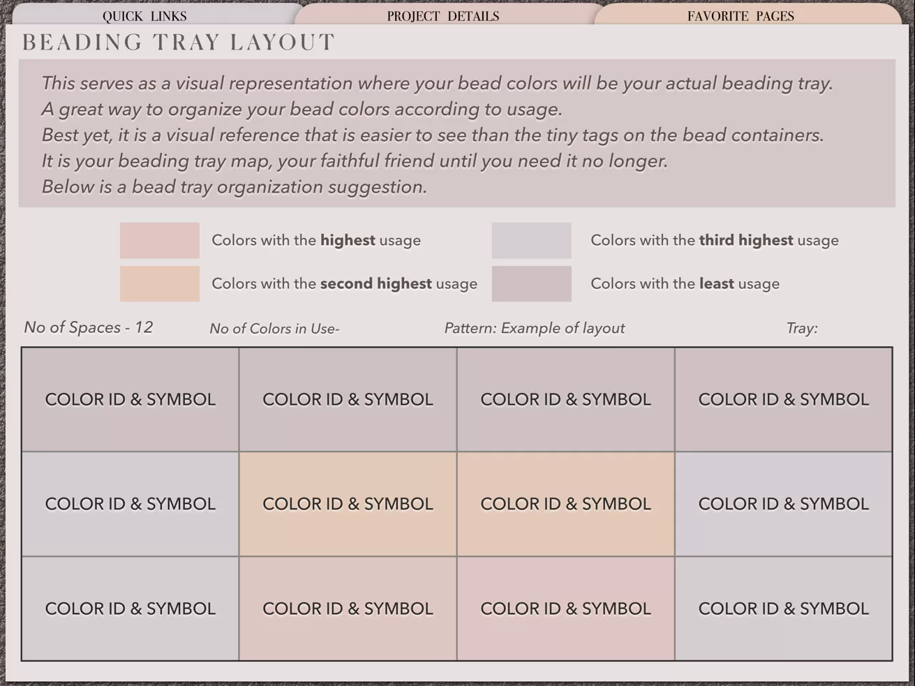 Setting up for Beading Planner