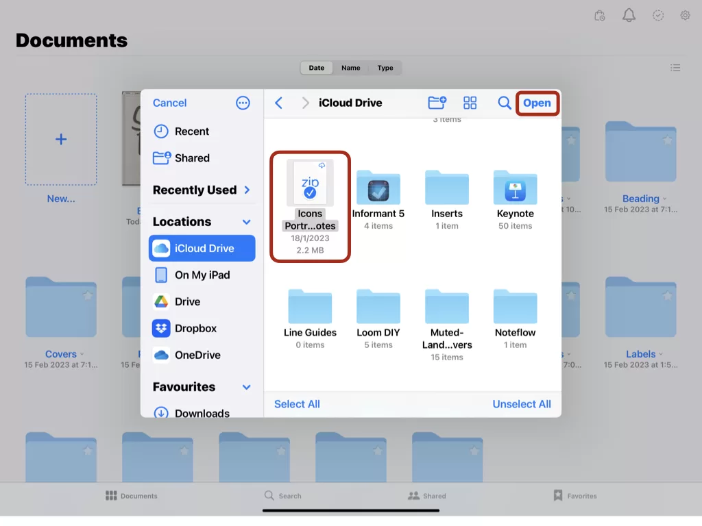 Adding Stickers to Sticker Book using a .goodnotes file..003