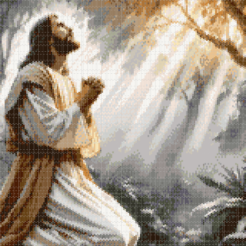 Alternative view of JESUS PRAYING - Peyote & Loom