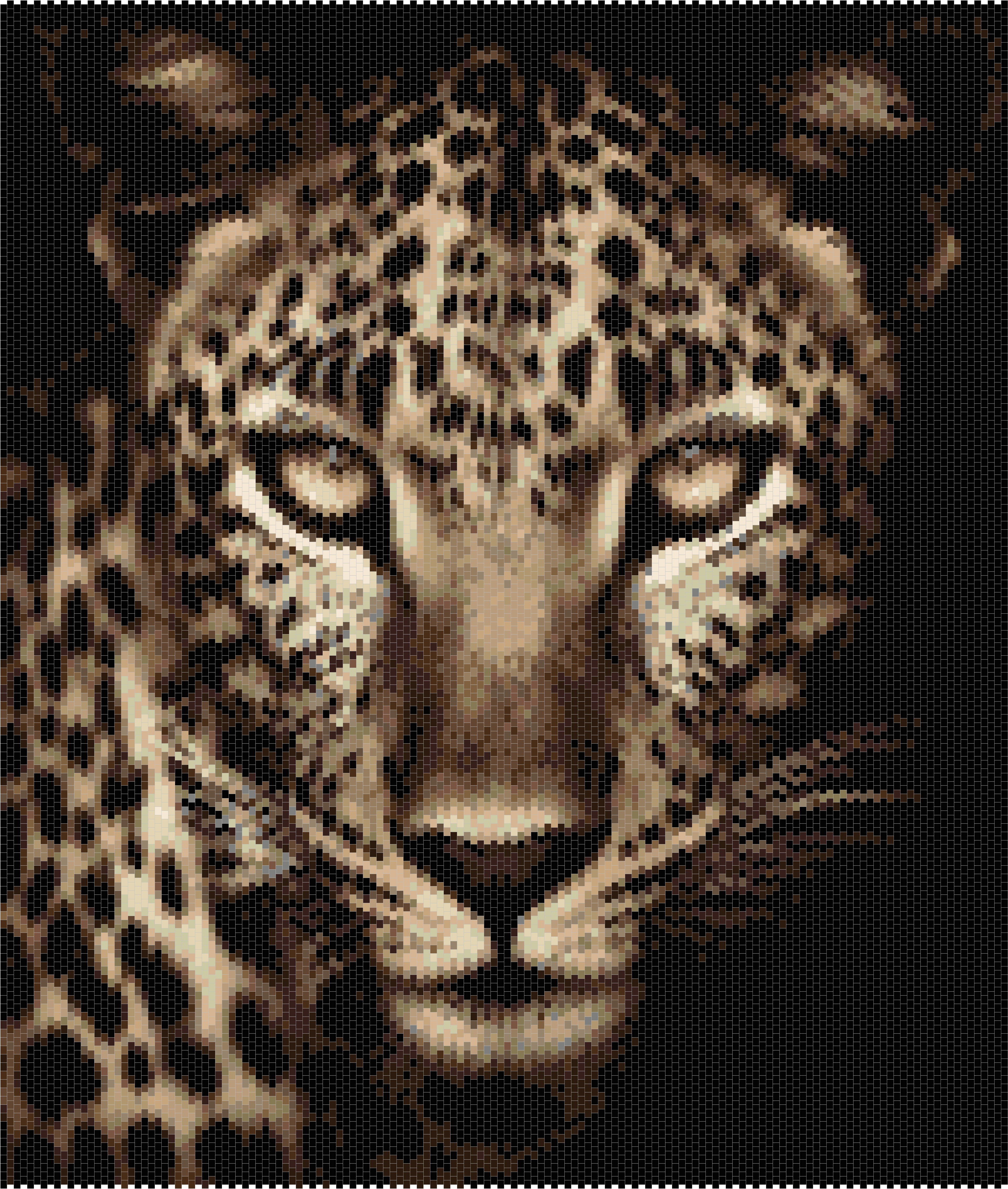 Alternative view of LEOPARD PORTRAIT - Peyote & Loom