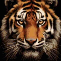 Alternative view of TIGER PORTRAIT- Peyote & Loom