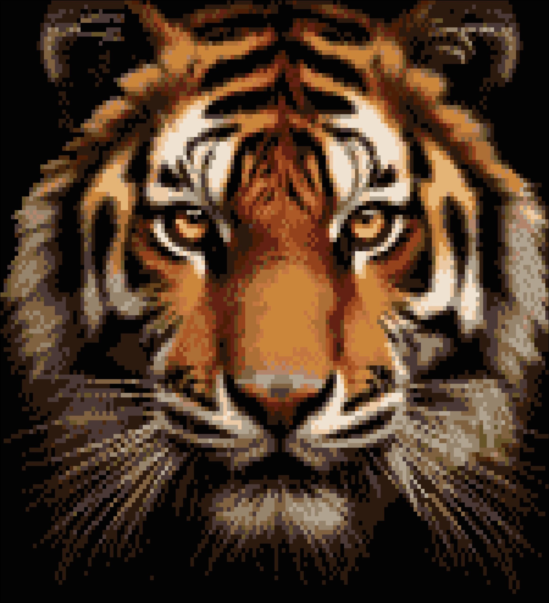 TIGER PORTRAIT- Peyote & Loom