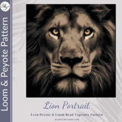 LION PORTRAIT - Peyote & Loom