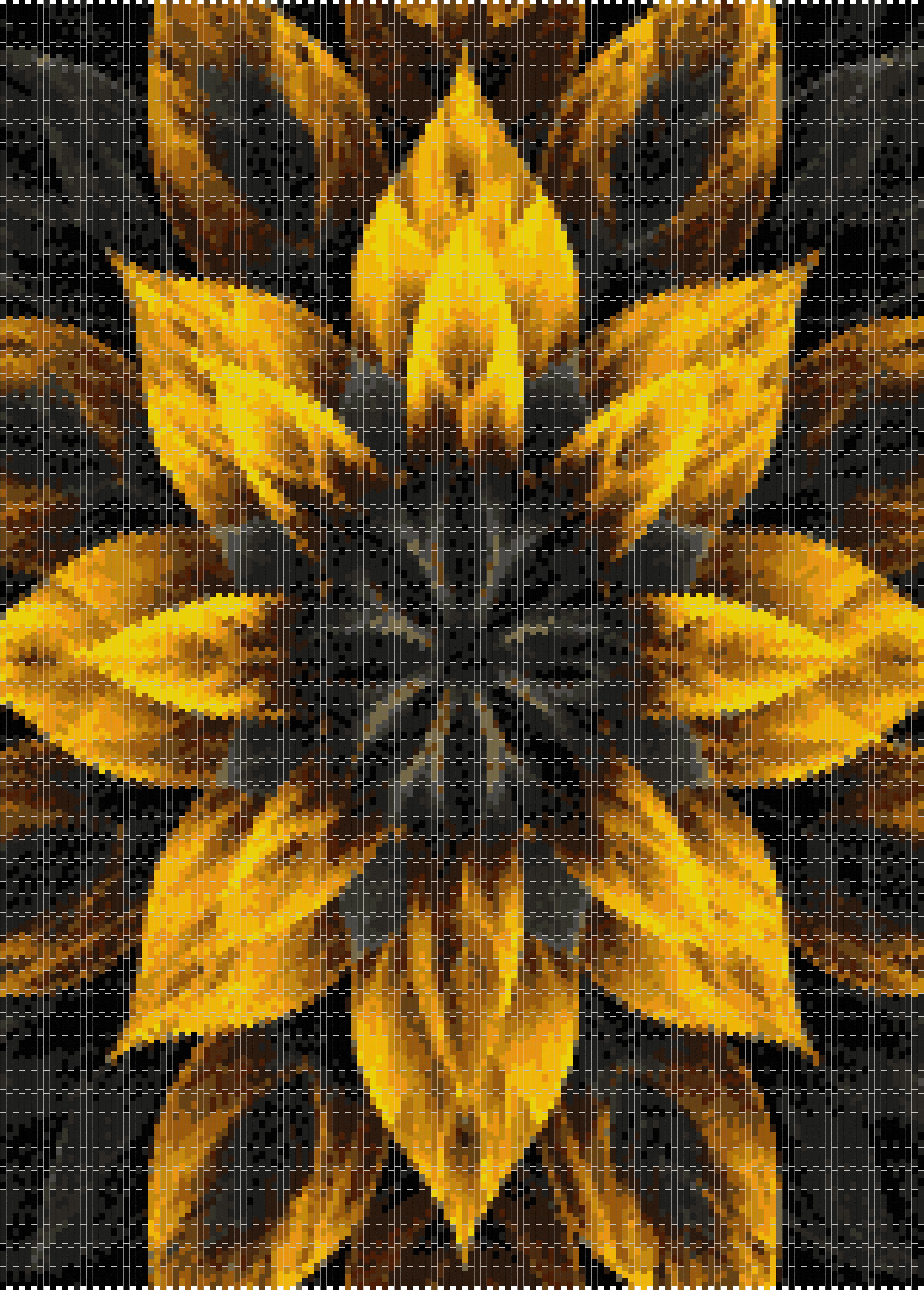 Alternative view of SUNFLOWER MANDALA - Peyote & Loom
