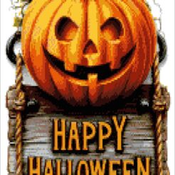 Alternative view of HAPPY HALLOWEEN SIGN - Peyote and Loom